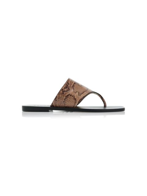 Paton Snake-Effect Leather Sandals animal