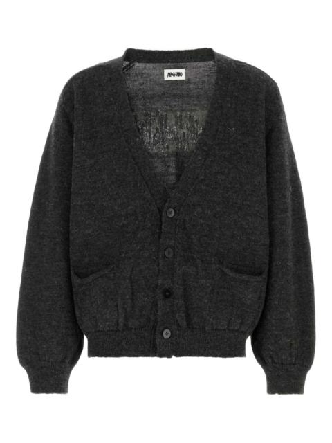 logo-embellishment wool cardigan