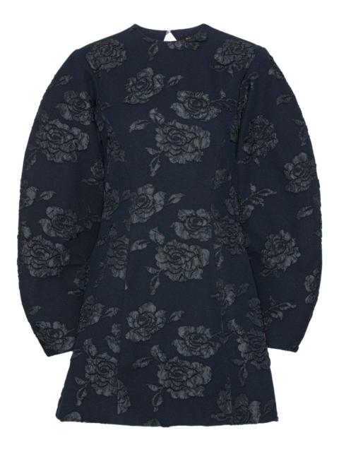 floral-jacquard mini dress