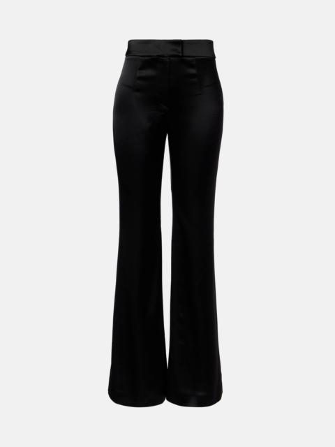 Julianne high-rise satin flared pants