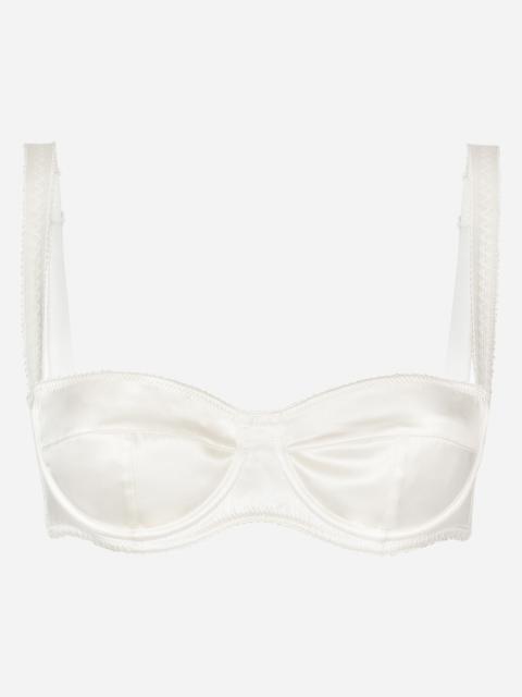 Satin balconette bra