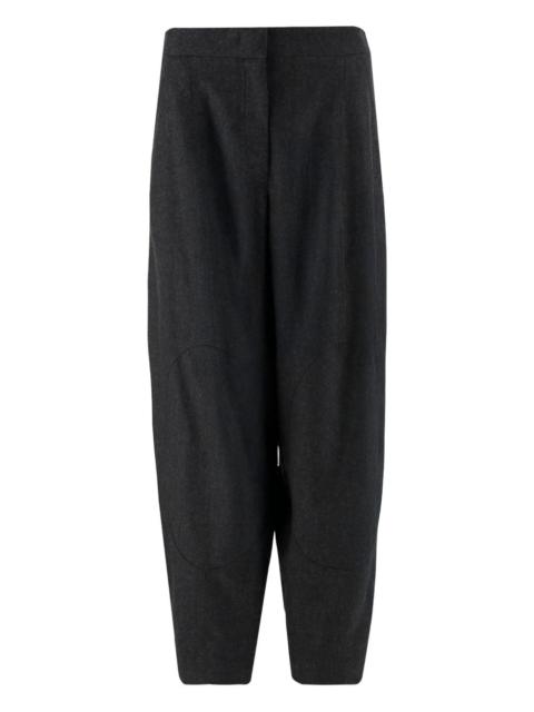 pleated high-waisted trousers