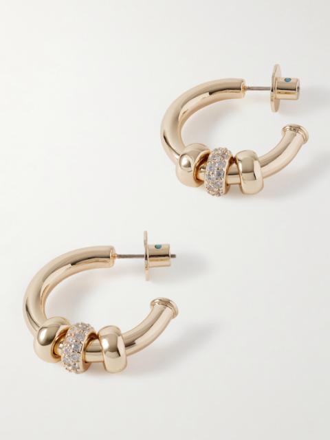 The Slider Gold-tone Crystal Hoop Earrings
