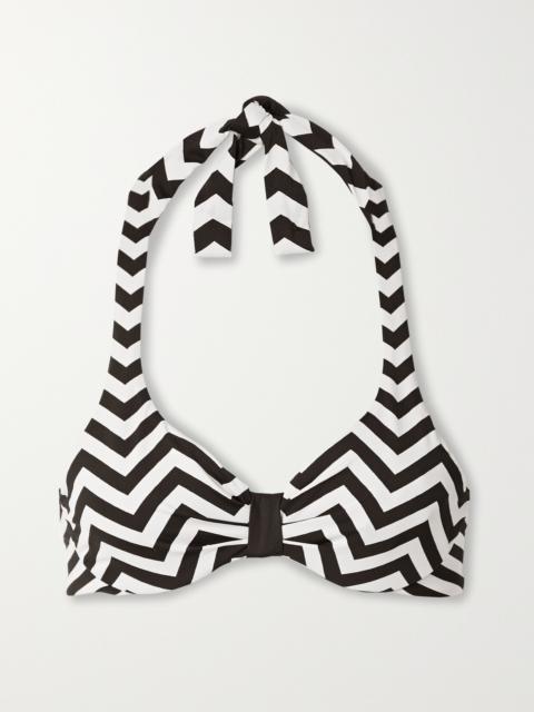 Allegra Striped Stretch Bikini Top