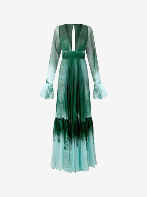 Long Empire-Style Pure Silk Dress