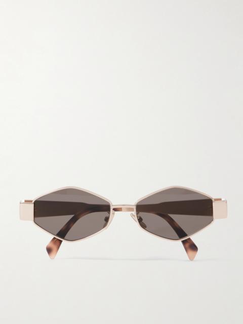 Triomphe Hexagon-frame Gold-tone Sunglasses
