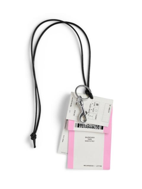 Charm/keychain Train Ticket  in White/black/pink