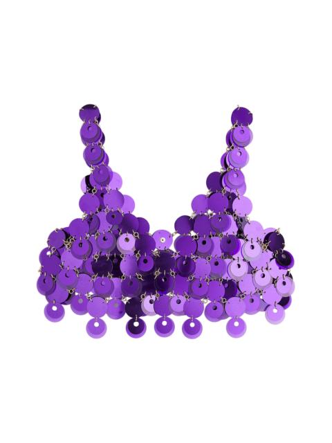 Rabanne H&M Sequin-Disc Crop Top Purple