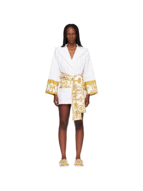 Black 'I Heart Baroque' Short Bathrobe