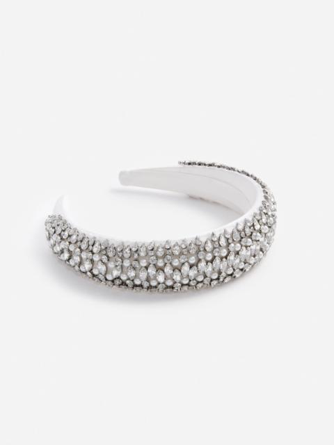 Pearl Crystal Satin Headband