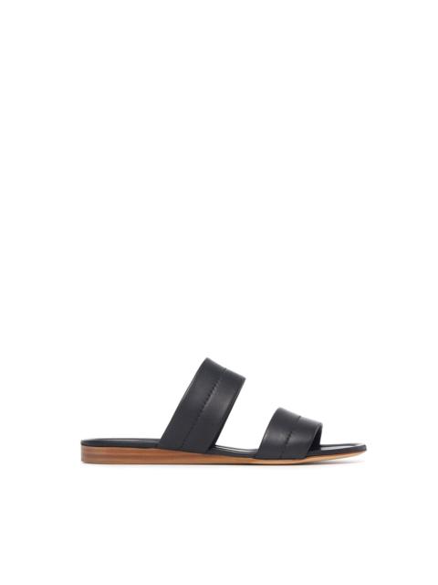 Lora Flat Sandal in Black Nappa Leather