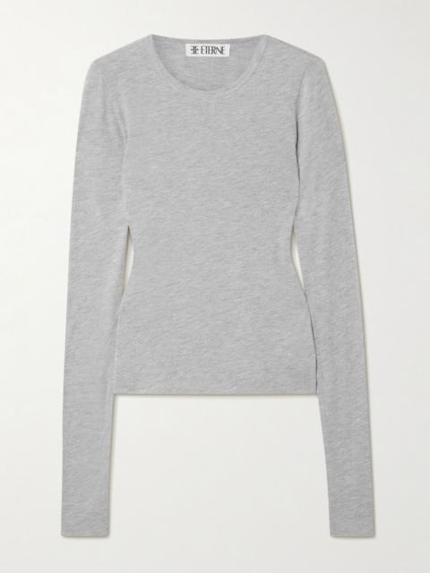 Cotton and modal-blend jersey T-shirt Light gray