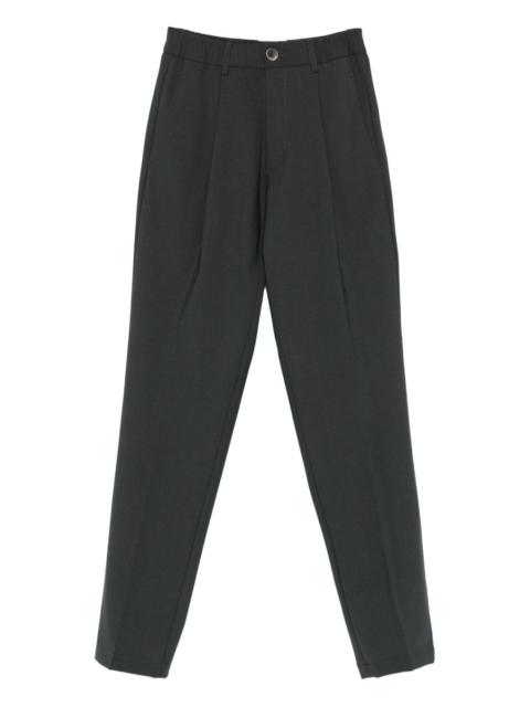 pleated-front straight-leg trousers