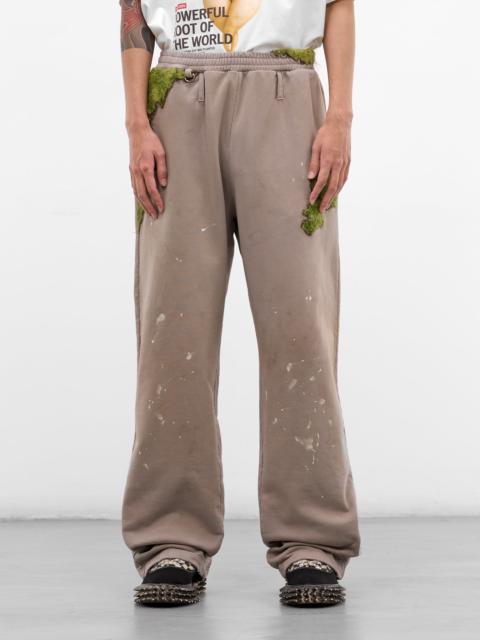 Gray Embroidery & Paint Cotton Sweatpants