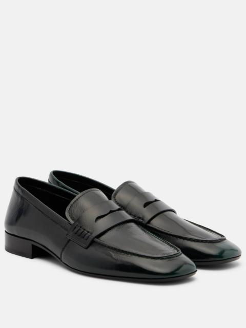 Patent leather penny loafers