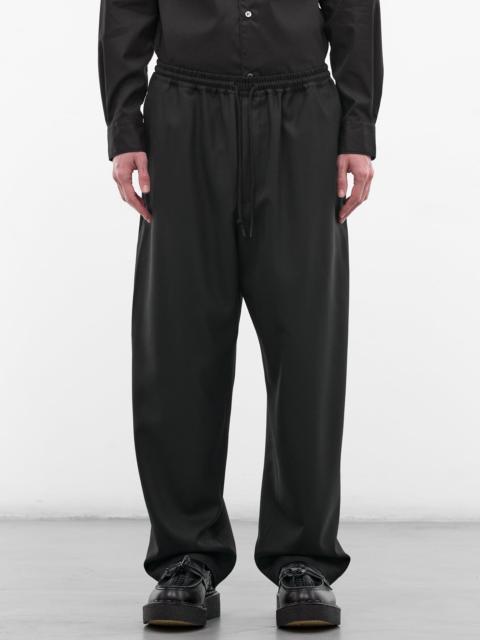 Black Wool Drawstring Trousers