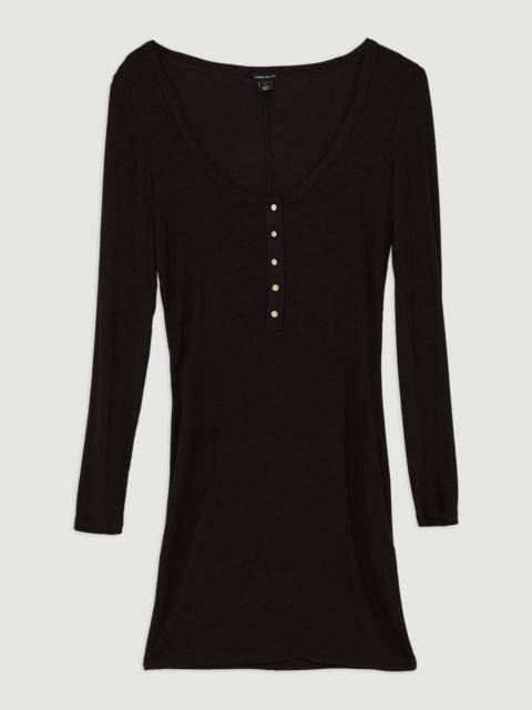 Lux Viscose Rib Jersey Scoop Neck Mini Dress