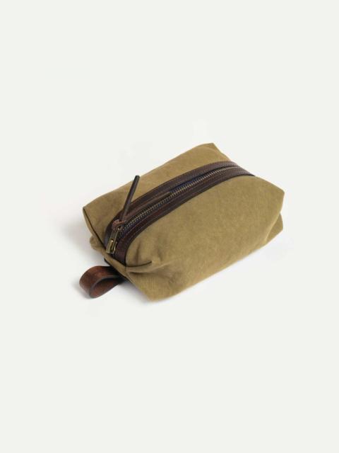 ZAZOU TOILETRY CASE  -  KHAKI US STONEWASHED