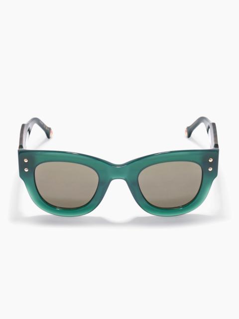 Round Frame Sunglasses With Contrast Temples