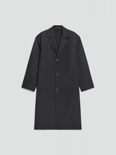 Three-Button Coat in Twill Blend