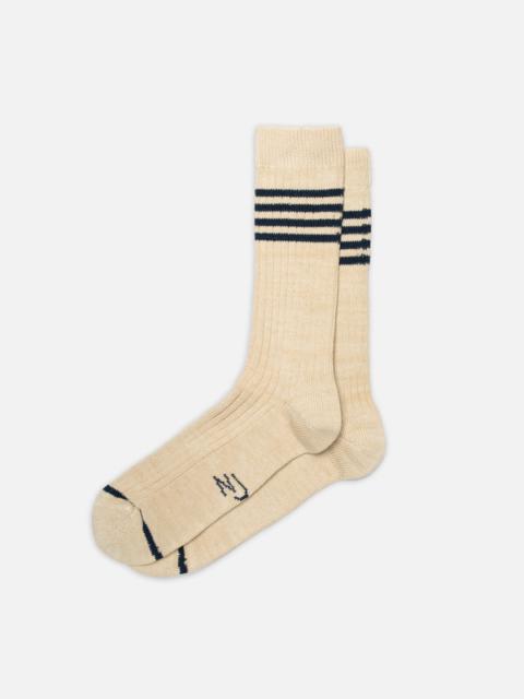 Men Tennis Socks Stripe Blue/Beige