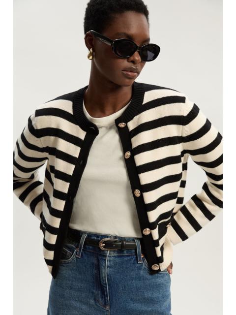 Cotton Knit Nautical Boxy Stripe Jacket