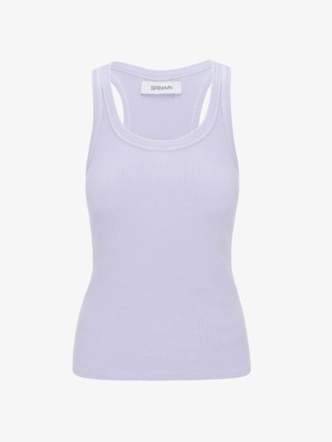LAVENDER RIB FITTED SCOOP TANK