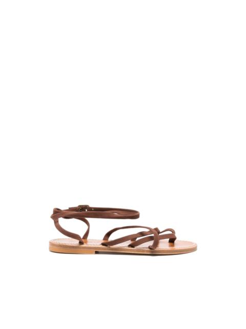 strappy tie flat sandals