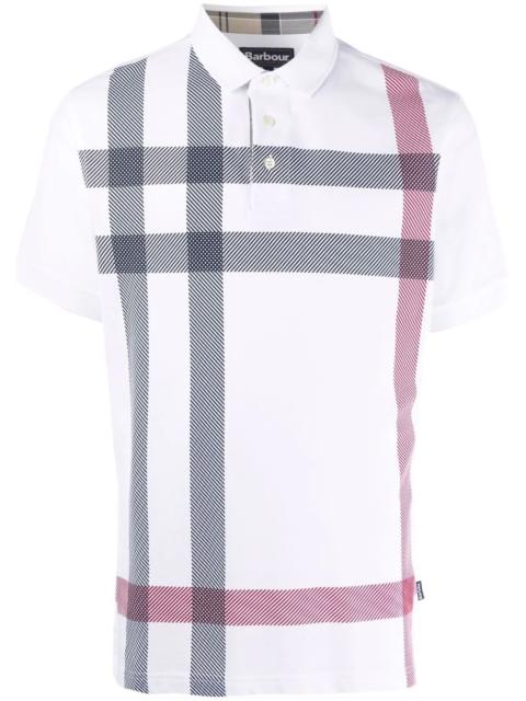 checked cotton polo shirt