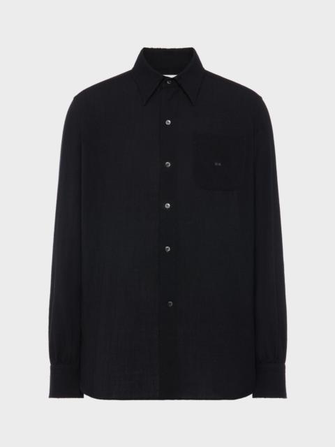 Virgin wool long-sleeved shirt