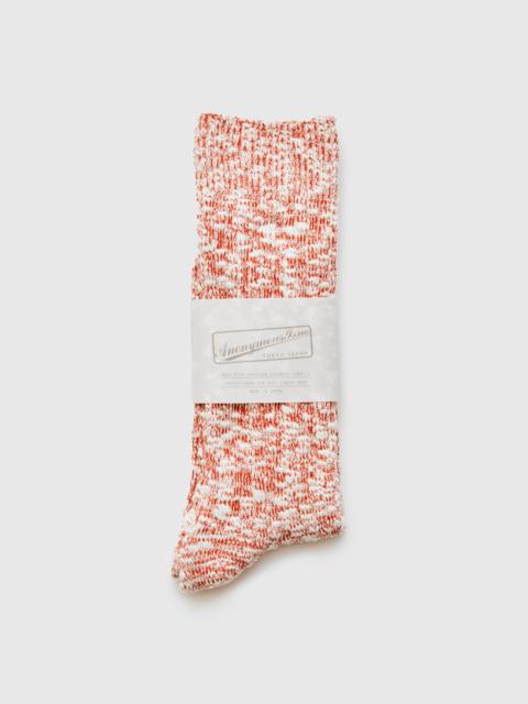 Light Slub Crew Sock in Teracotta