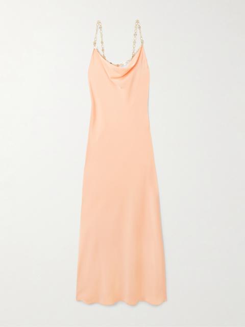 Chain-embellished Crepe Midi Dress