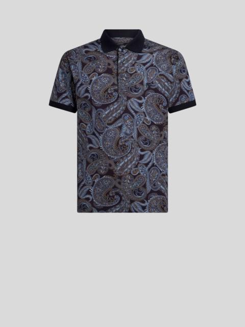 COTTON POLO SHIRT WITH PAISLEY PRINT