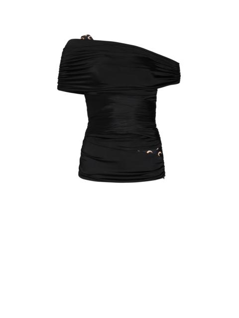 Jersey Body Shelter Draped Off Shoulder Top