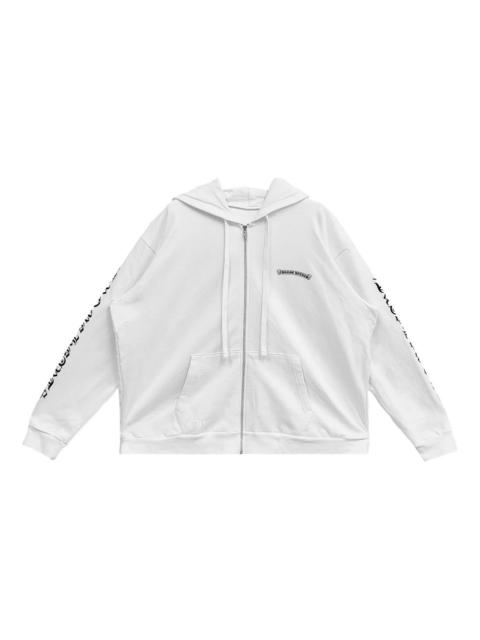 Scroll long-sleeve zip-up hoodie