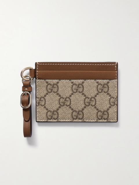 Gg Emblem Printed Coated-canvas And Leather Cardholder