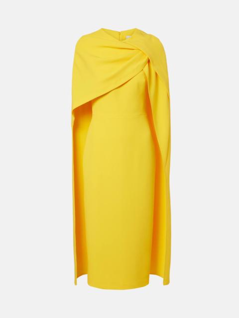 Oria Lupine caped crêpe cocktail dress