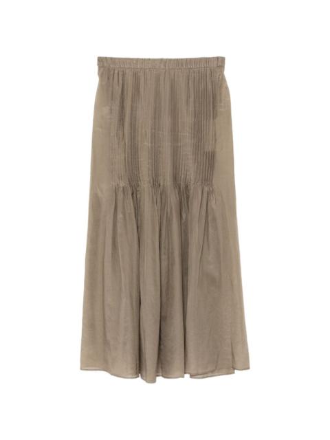 pleated midi skirt
