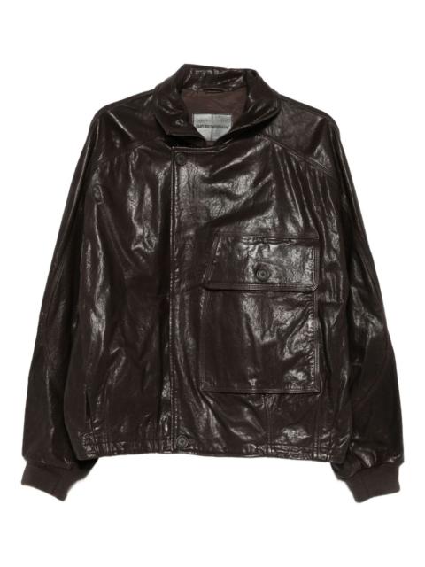 patch-pocket leather jacket