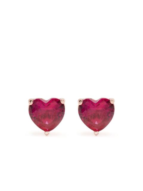 crystal heart-stud earrings