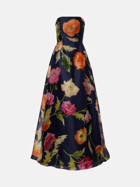 Floral silk gown
