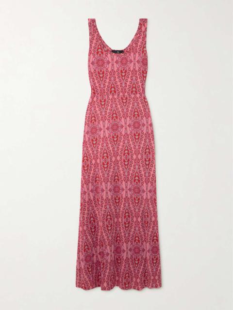 Printed knitted maxi dress