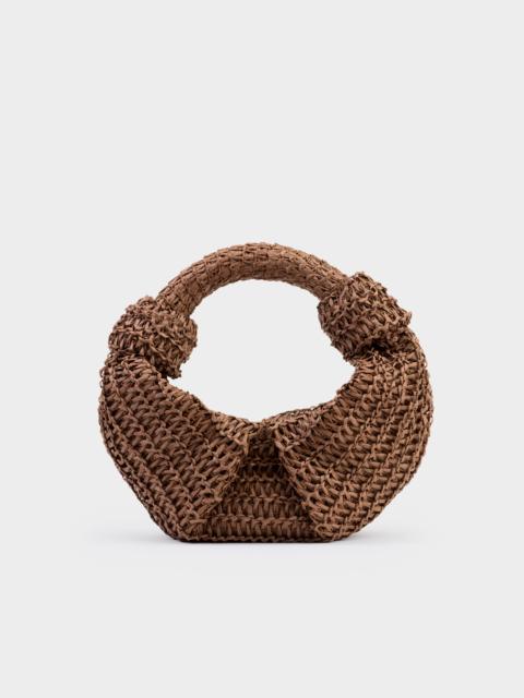 Raffia Lopsy Bag In Chocolate