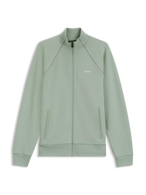 CONTRAST-PIPING SWEATSHIRT IN A COTTON BLEND