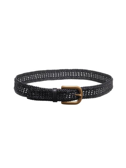 Sam Braided Belt in Black Leather