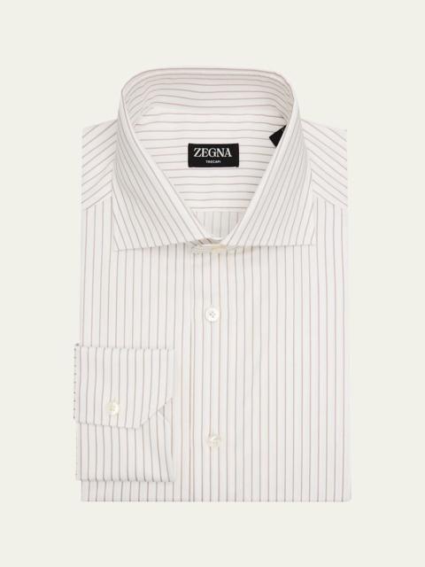 Men's Trecapi Cotton Narrow Double-Stripe Dress Shirt