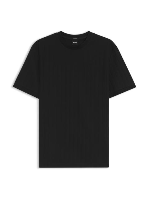 VERTICAL-STRIPE T-SHIRT IN MERCERISED COTTON