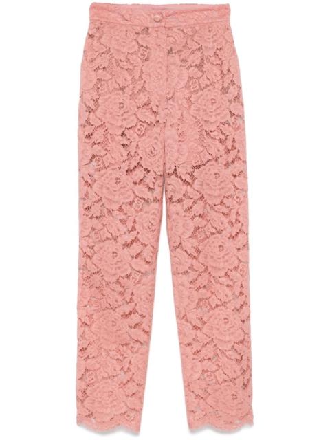floral-lace trousers