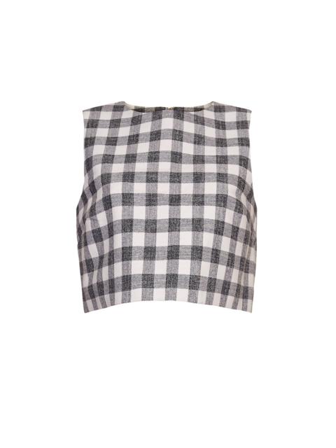 Debbie Top
Sleek and Sophisticated with a Monochromatic Grid Pattern