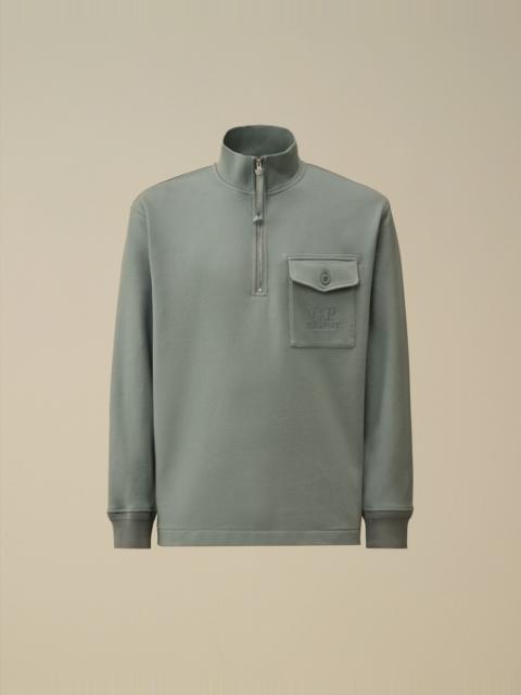 Diagonal Raised Fleece Half Zip Sweatshirt